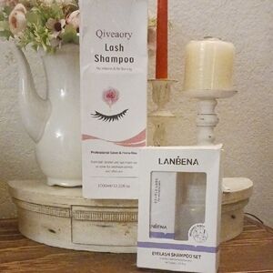 Qiveaory and LANBENA Eyelash Shampoo Set + 100 pairs eye gel patches for eyelash